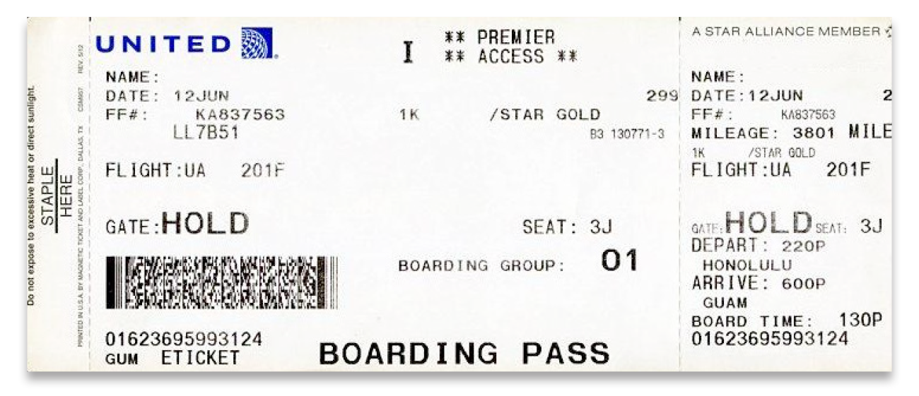 United Airline Ticket